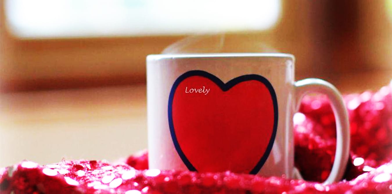 Winters hot mug with love heart | South Yarra Stays