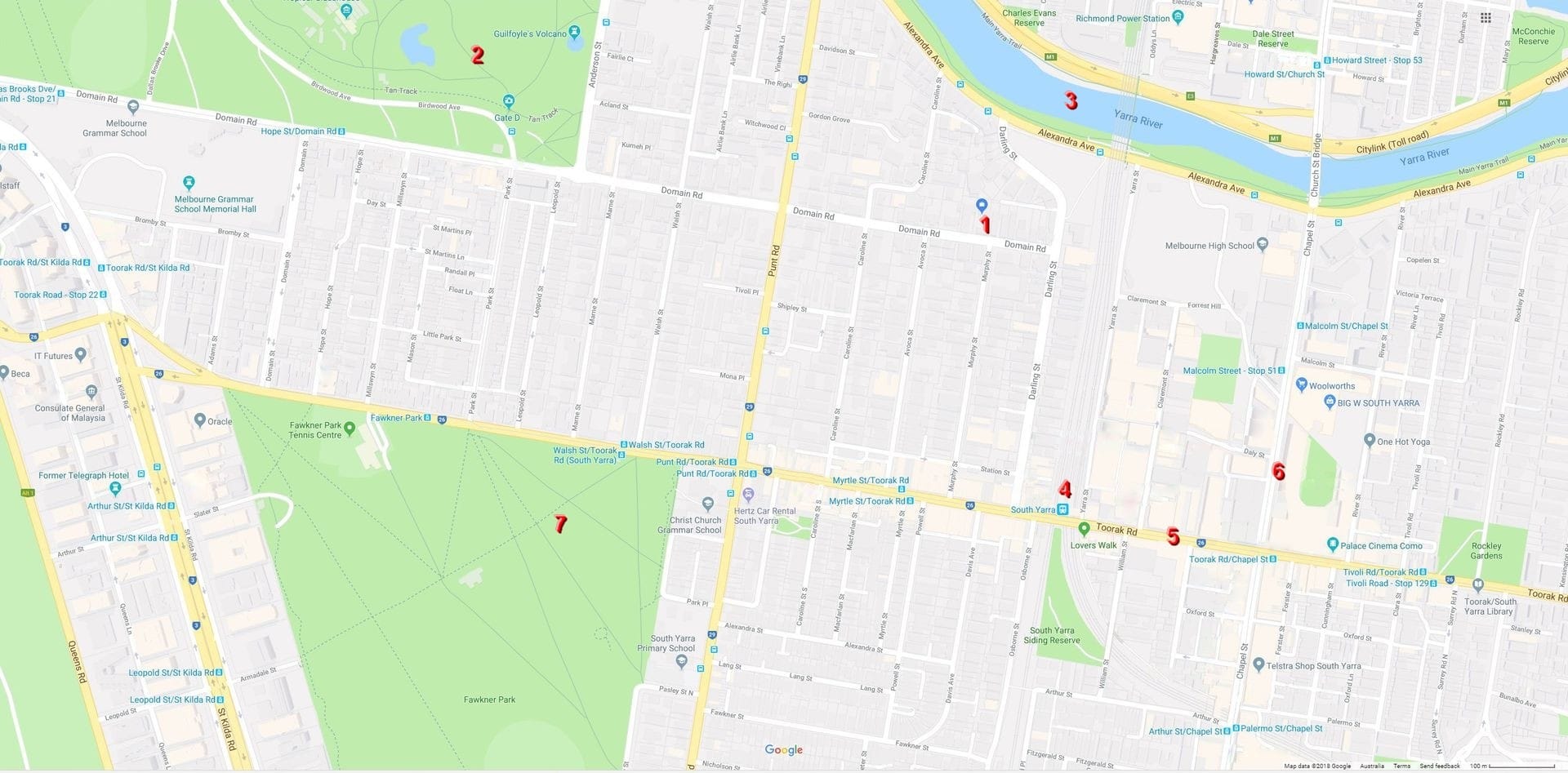 South_Yarra_Map
