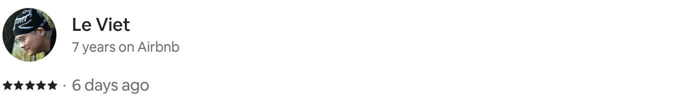 Le Viet's Airbnb profile showing his five-star review of South Yarra Stays in Melbourne.
